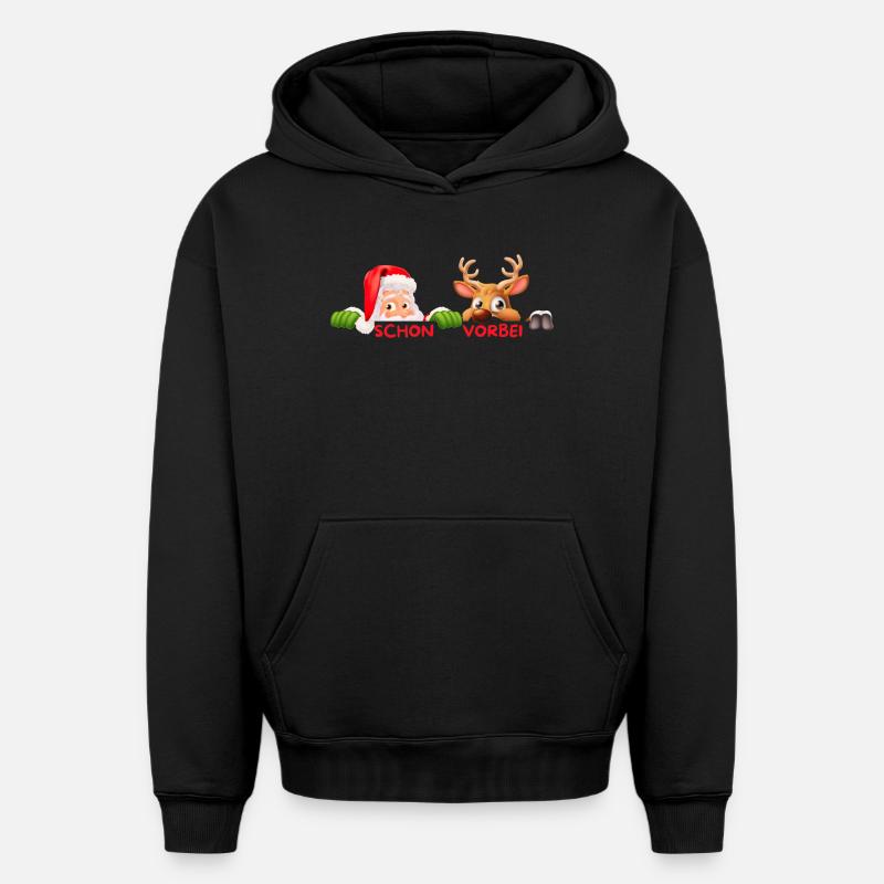 Duo déjà passé Noël - Sweat à capuche unisexe oversize épais SPREAD - noir