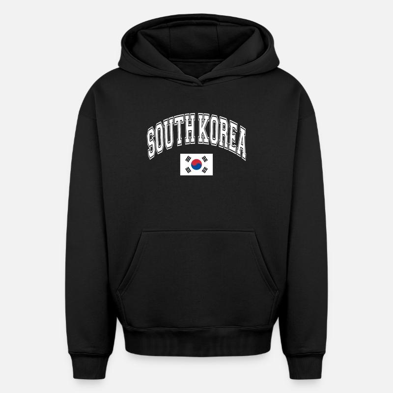 Corée du Sud - Sweat à capuche unisexe oversize épais SPREAD - noir