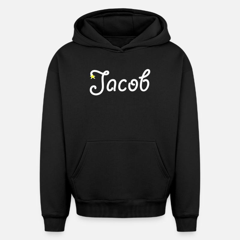 Jacob - Sweat à capuche unisexe oversize épais SPREAD - noir