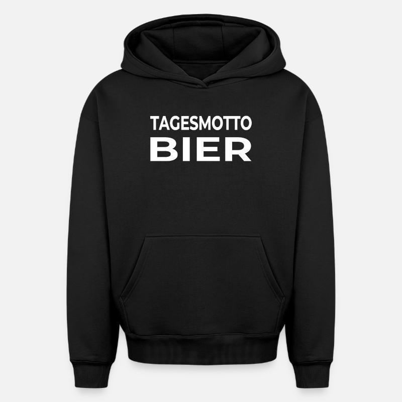 Bière - Sweat à capuche unisexe oversize épais SPREAD - noir
