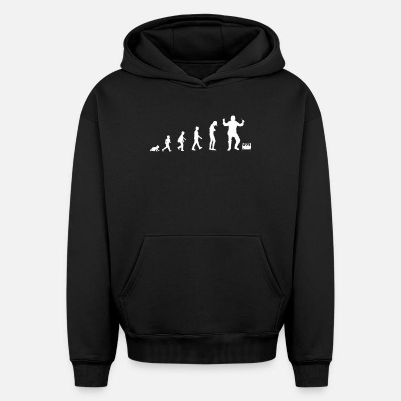 Évolution du bébé à l’électricien - Sweat à capuche unisexe oversize épais SPREAD - noir