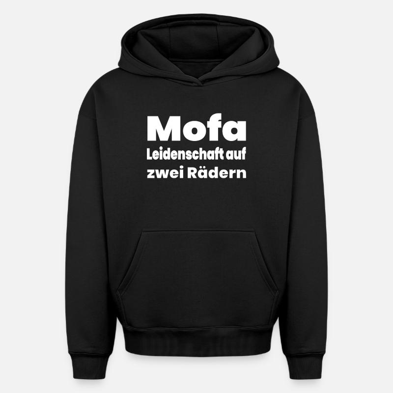 Mobylette - Sweat à capuche unisexe oversize épais SPREAD - noir