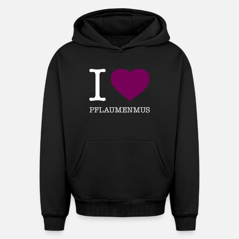 J’adore la confiture de prunes - Sweat à capuche unisexe oversize épais SPREAD - noir
