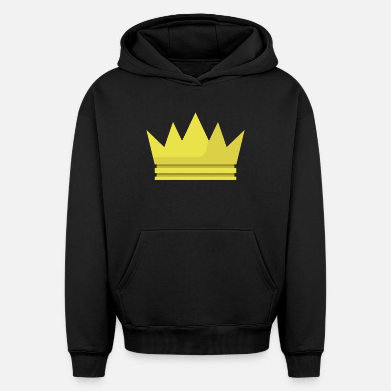 Couronne - Sweat à capuche unisexe oversize épais SPREAD - noir
