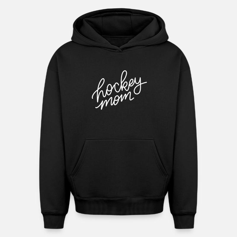 Hockey Mom Script - Sweat à capuche unisexe oversize épais SPREAD - noir
