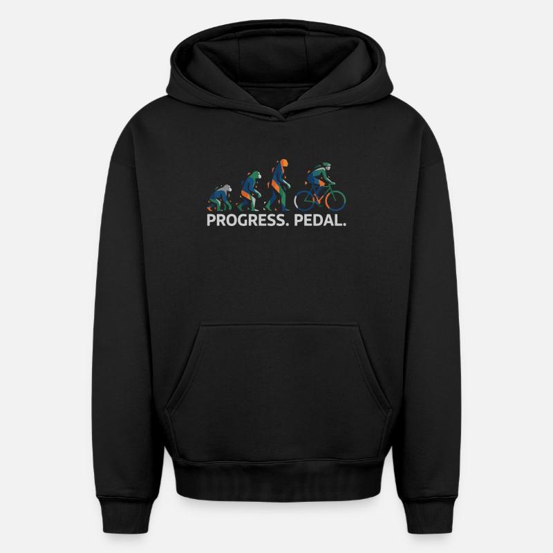 Évolution de la pédale Progress - Sweat à capuche unisexe oversize épais SPREAD - noir