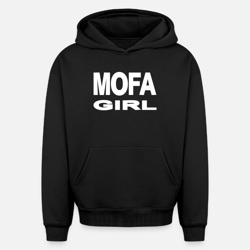Mobylette - Sweat à capuche unisexe oversize épais SPREAD - noir