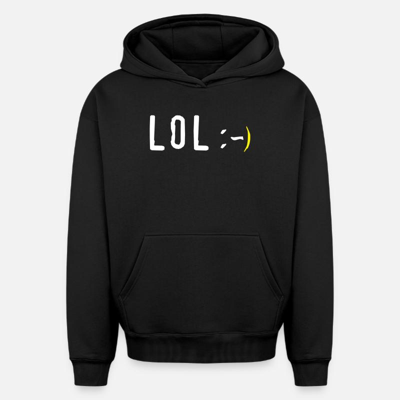 lol - Sweat à capuche unisexe oversize épais SPREAD - noir