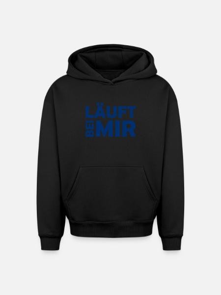 Runs with me - Cool saying - Running - Oversized Heavyweight Unisex Hoodie - black