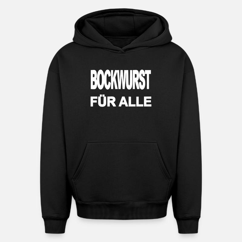 Bockwurst - Sweat à capuche unisexe oversize épais SPREAD - noir