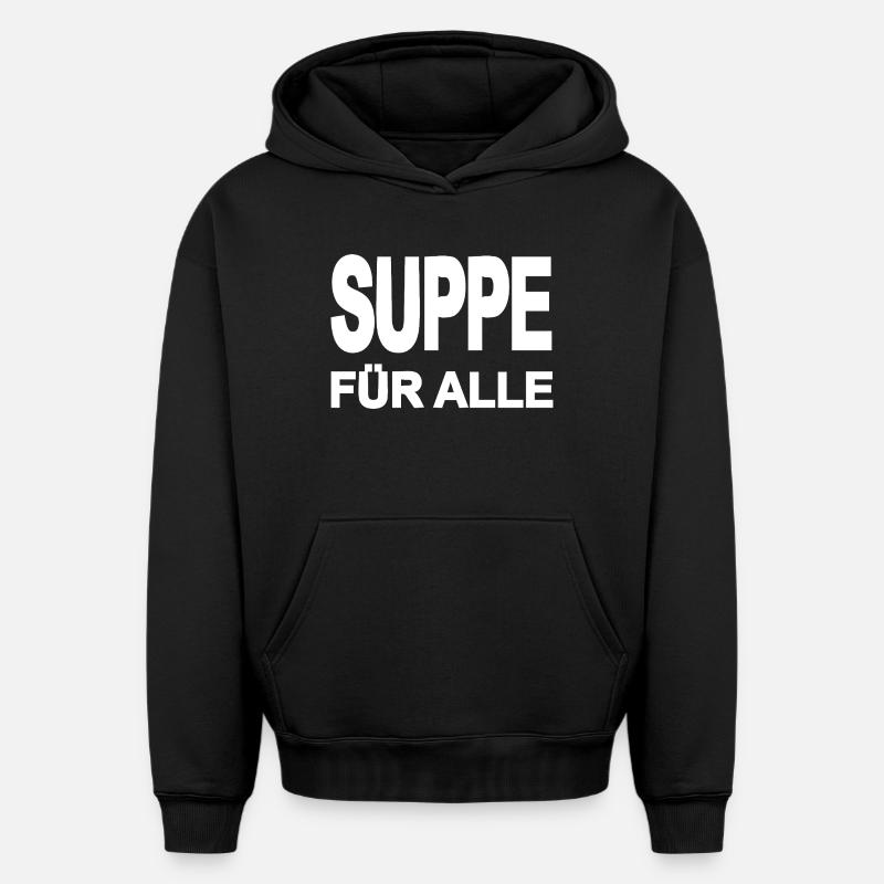 Soupe - Sweat à capuche unisexe oversize épais SPREAD - noir