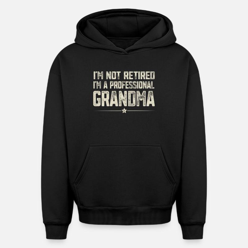 Grand-mère professionnelle - Sweat à capuche unisexe oversize épais SPREAD - noir