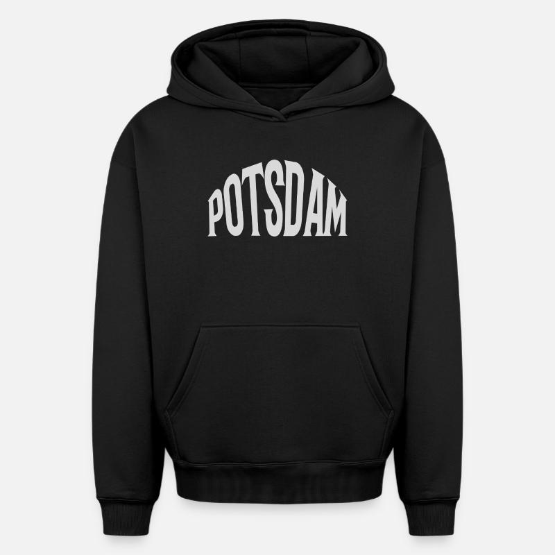 Potsdam - Sweat à capuche unisexe oversize épais SPREAD - noir