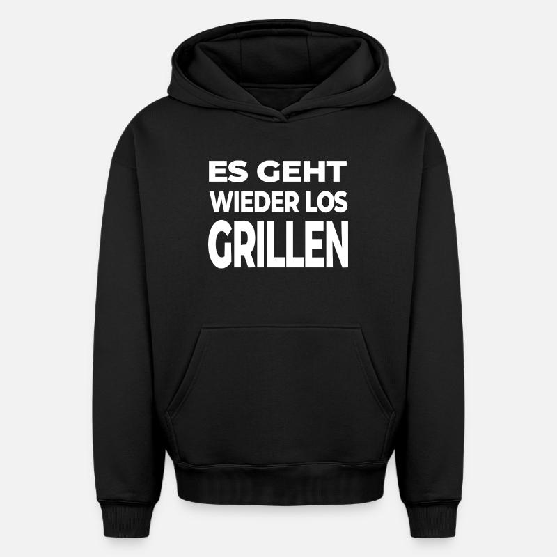 Griller - Sweat à capuche unisexe oversize épais SPREAD - noir
