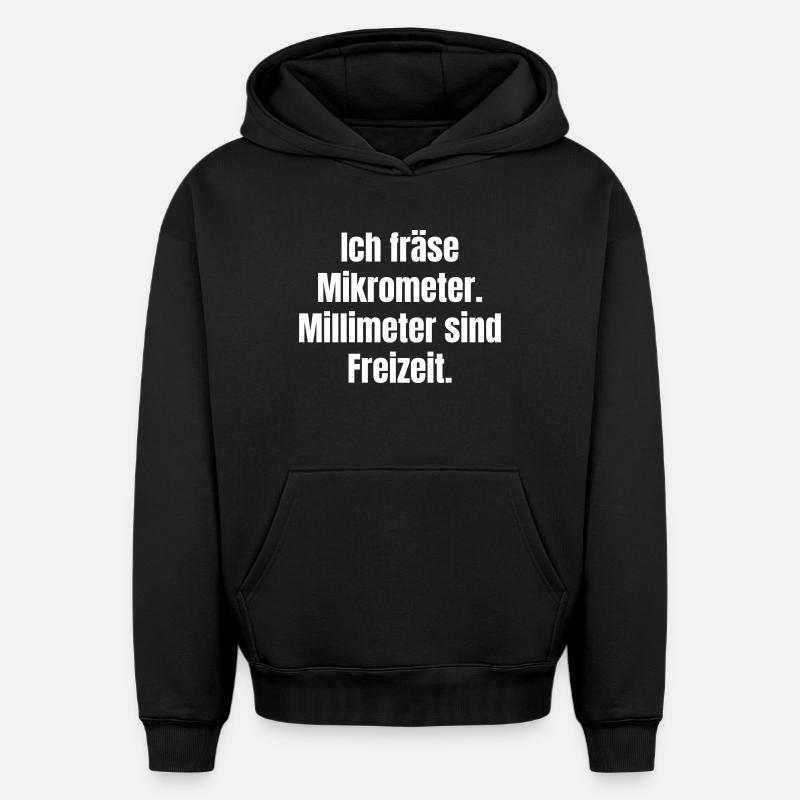 Déclaration Micrometer Leisure - Sweat à capuche unisexe oversize épais SPREAD - noir