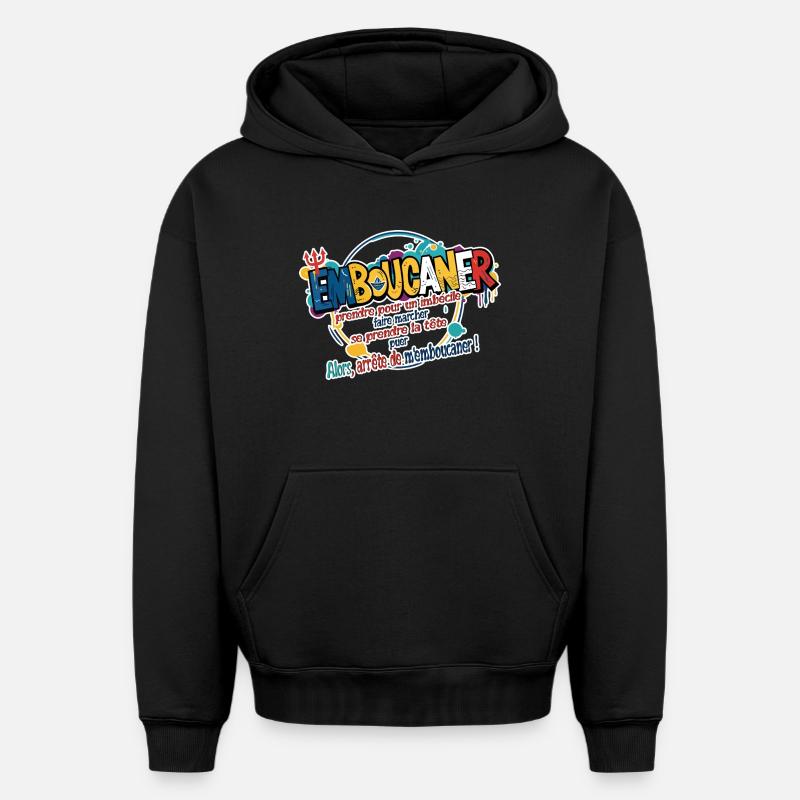 Marseille Slang Art - Emboucaner Expression Design - Sweat à capuche unisexe oversize épais SPREAD - noir
