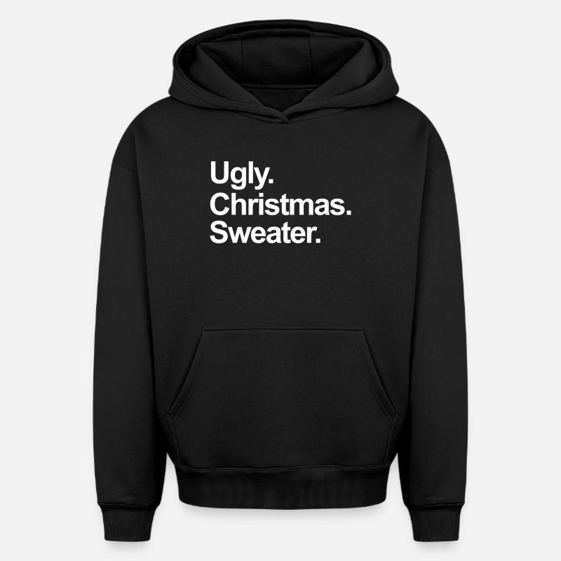 Pull de Noël moche - Sweat à capuche unisexe oversize épais SPREAD - noir
