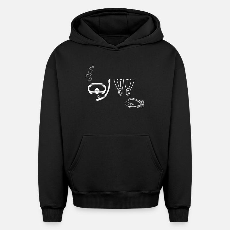 Plongée sous-marine - idée cadeau - Sweat à capuche unisexe oversize épais SPREAD - noir