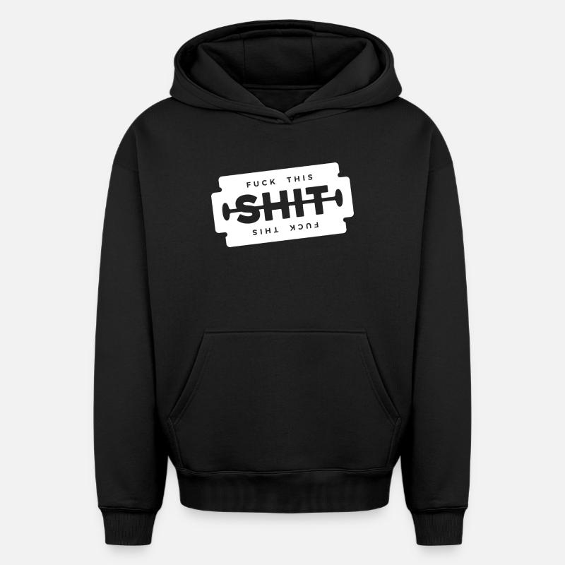 Merde cette lame de rasage - Sweat à capuche unisexe oversize épais SPREAD - noir