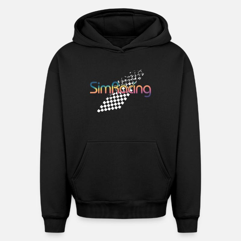 SimRacing Gradient Logo - Sweat à capuche unisexe oversize épais SPREAD - noir