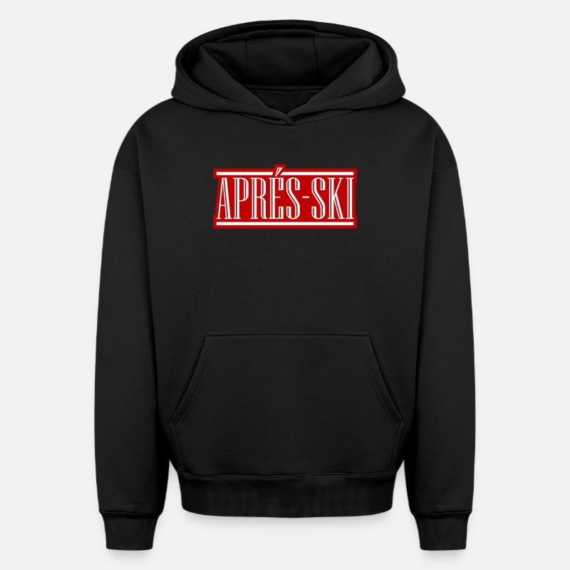 Après-ski - Sweat à capuche unisexe oversize épais SPREAD - noir