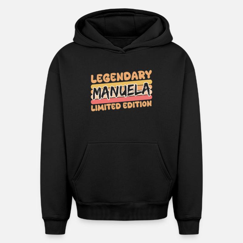 Manuela - Sweat à capuche unisexe oversize épais SPREAD - noir