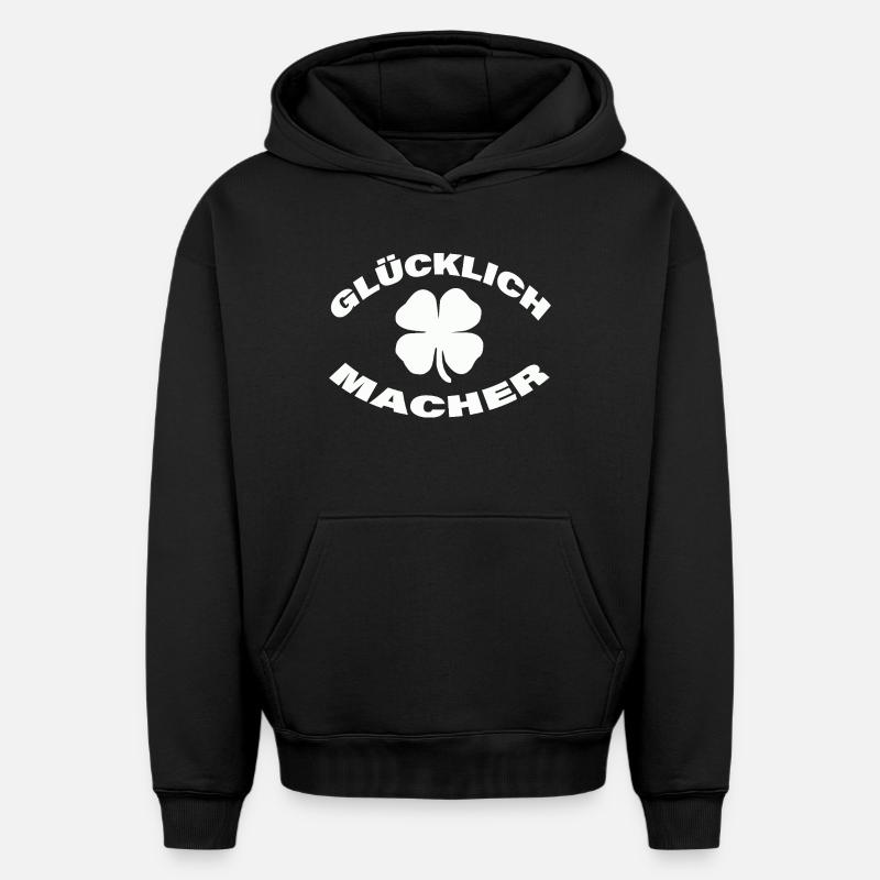 FAISEUR DE BONHEUR - Sweat à capuche unisexe oversize épais SPREAD - noir