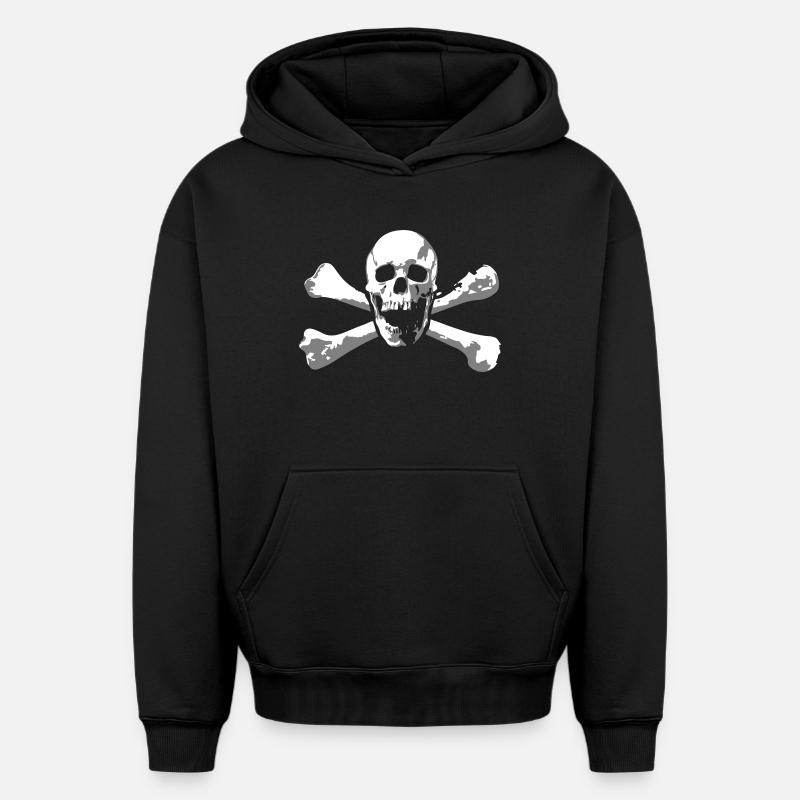 Skull & Bones - Sweat à capuche unisexe oversize épais SPREAD - noir