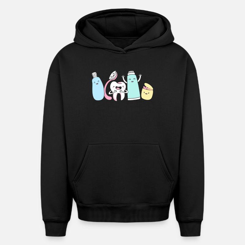 Dentiste réceptionniste - Sweat à capuche unisexe oversize épais SPREAD - noir