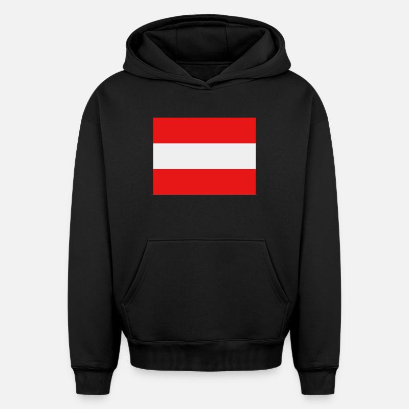 Drapeau autrichien - Sweat à capuche unisexe oversize épais SPREAD - noir