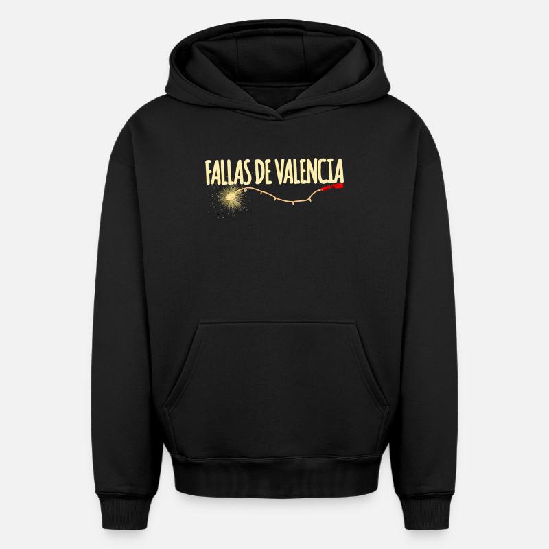Fallas De Valencia Traca - Oversized Heavyweight Unisex Hoodie - Schwarz