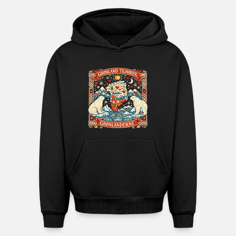 Déclaration d’indépendance du Groenland : cadeau drôle - Sweat à capuche unisexe oversize épais SPREAD - noir