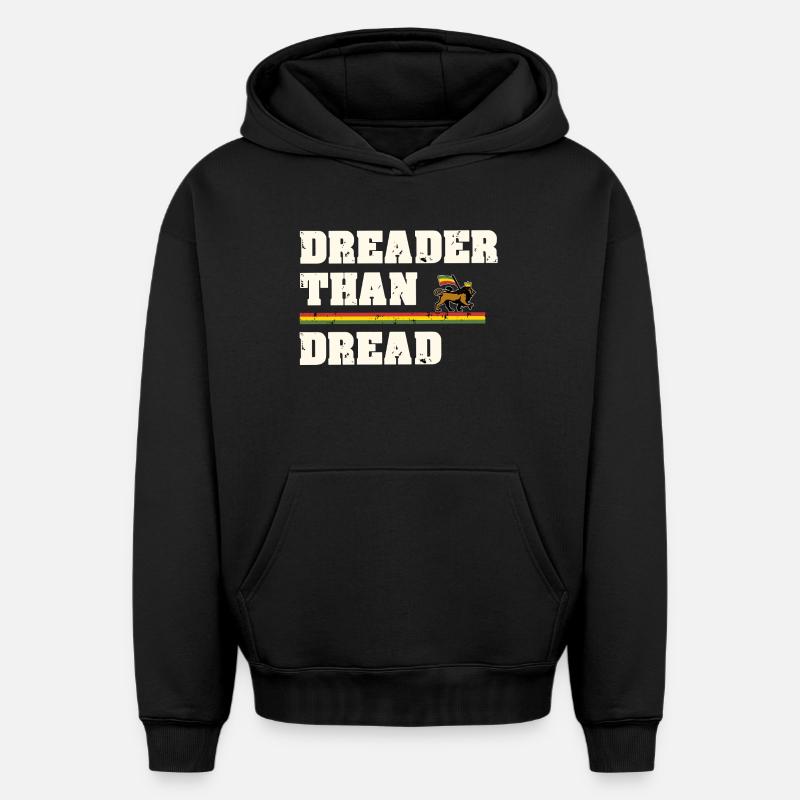 Dreader Than Dread - Sweat à capuche unisexe oversize épais SPREAD - noir
