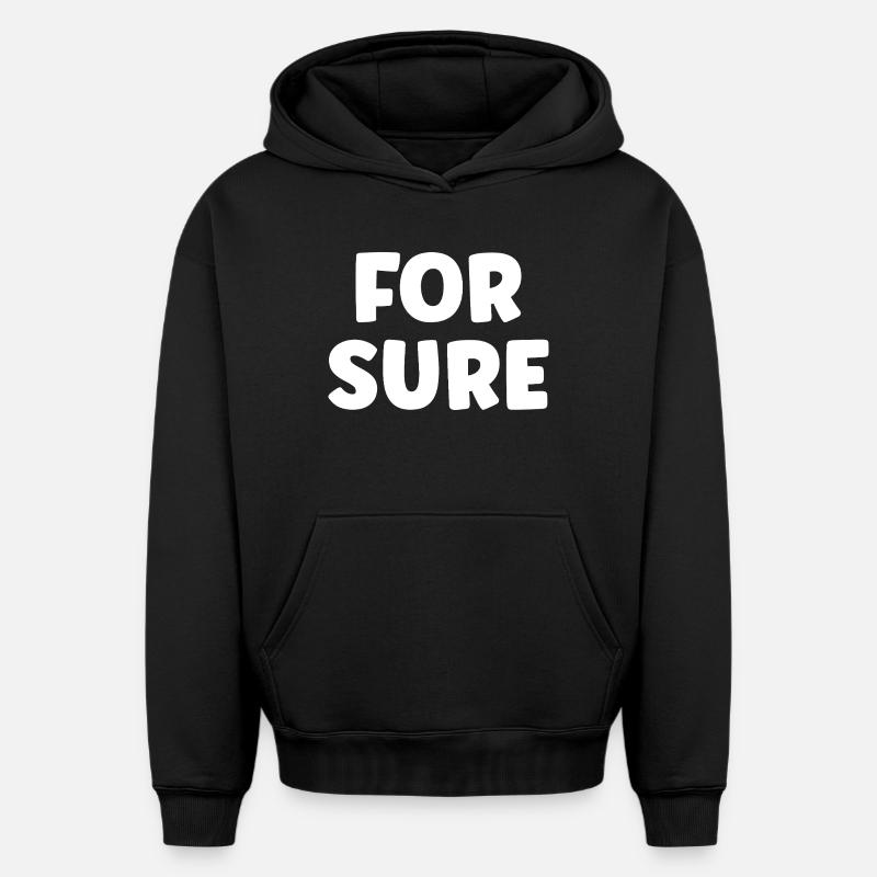 FOR SURE - Sweat à capuche unisexe oversize épais SPREAD - noir