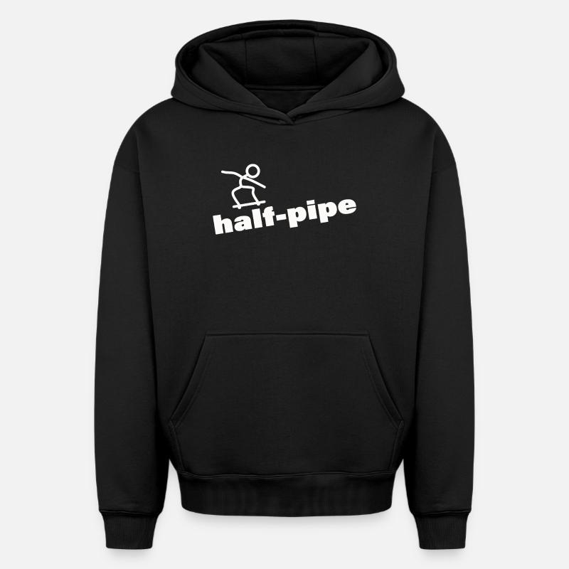 demi-lune - Sweat à capuche unisexe oversize épais SPREAD - noir