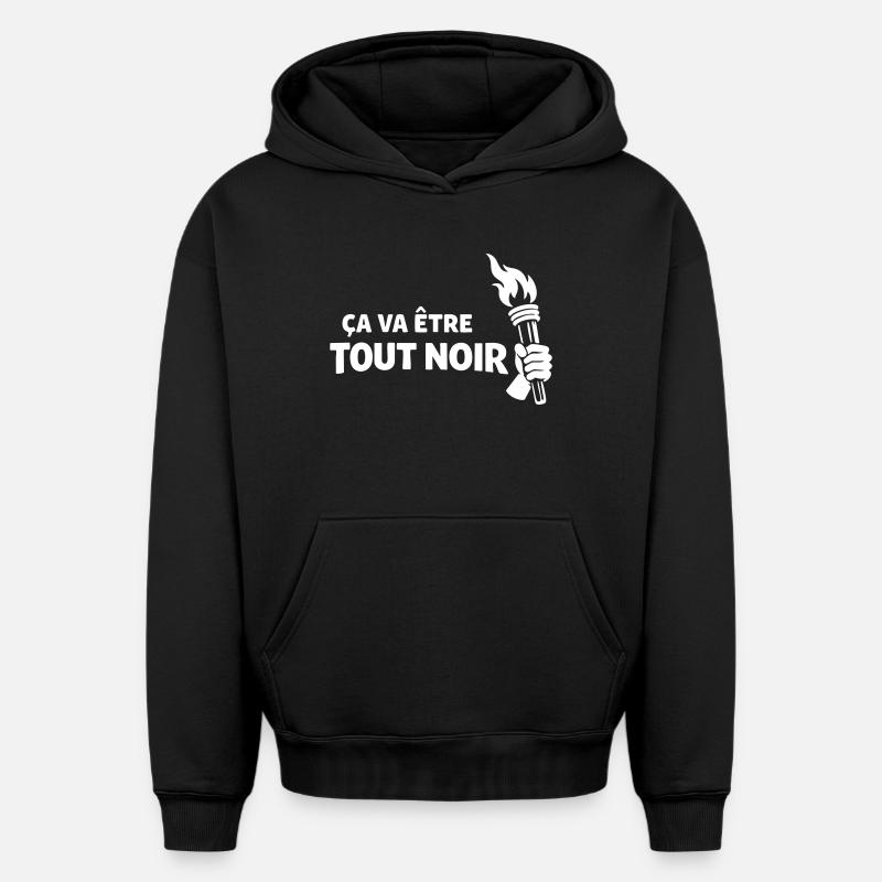 ça va etre tout noir - Sweat à capuche unisexe oversize épais SPREAD - noir