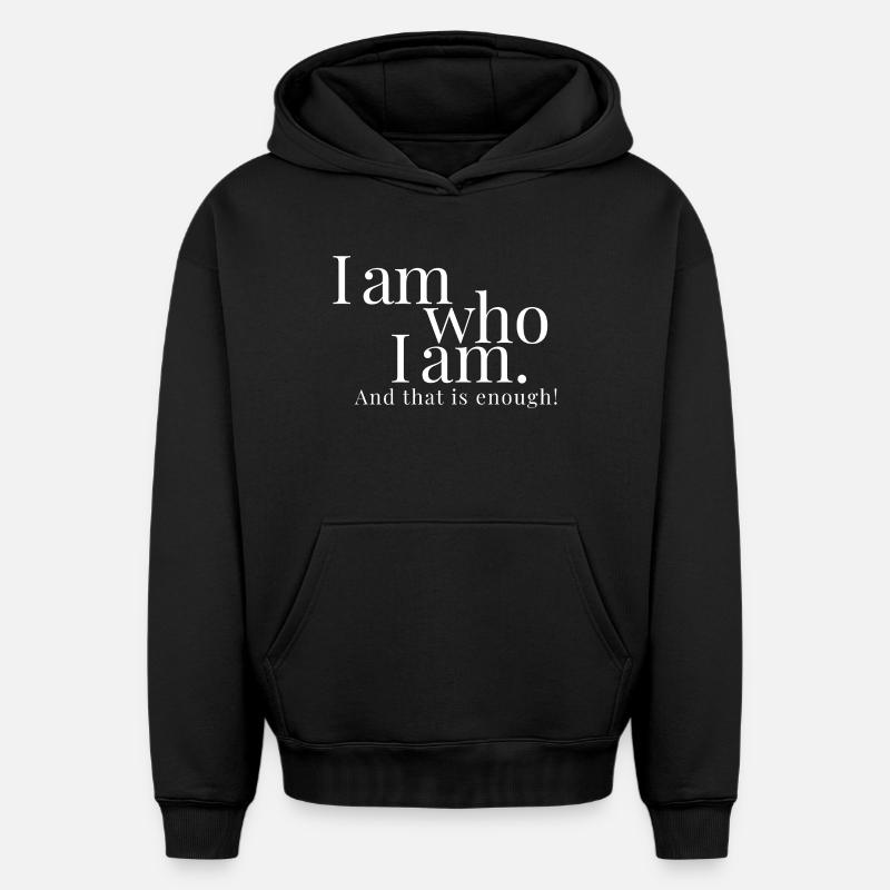 Je suis qui je suis. Et cela suffit. Bashar ! - Sweat à capuche unisexe oversize épais SPREAD - noir