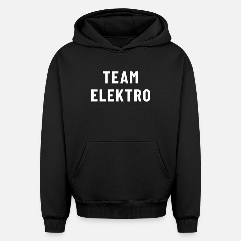 Équipe Électrique - Sweat à capuche unisexe oversize épais SPREAD - noir