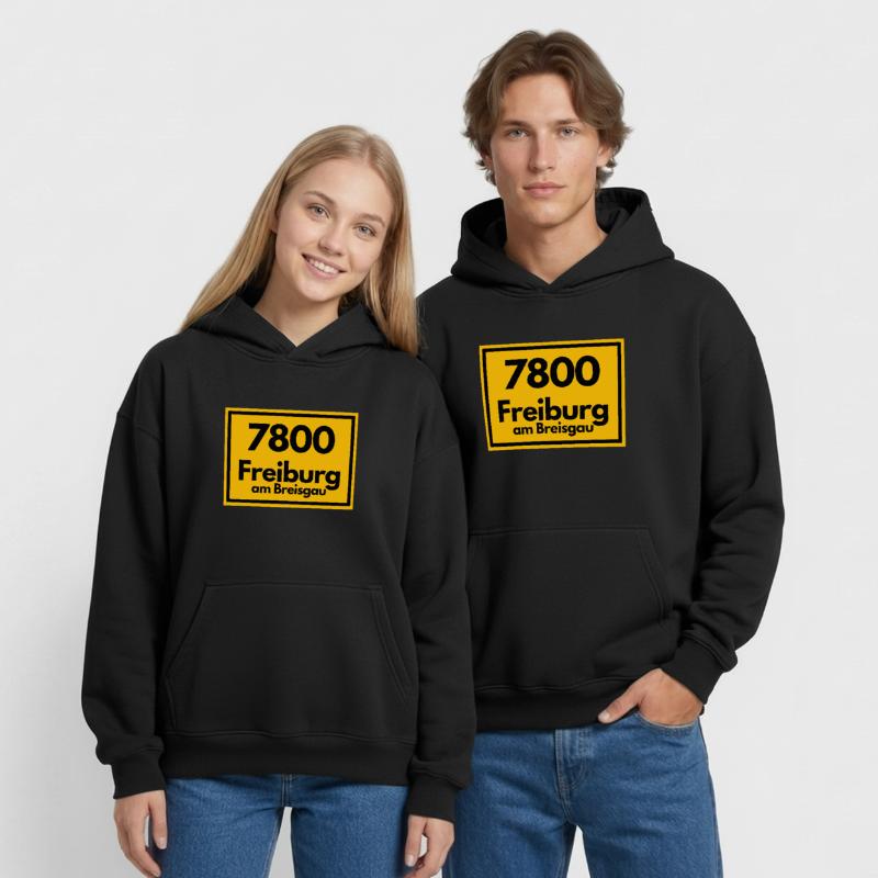 OLD POSTCODE POSTCODE RETRO 7800 FREIBURG BREISGAU Oversized Heavyweight Unisex Hoodie