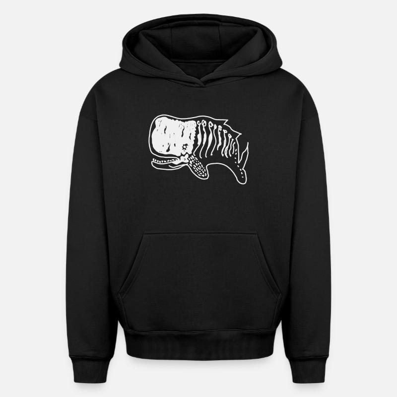 Baleine - Sweat à capuche unisexe oversize épais SPREAD - noir
