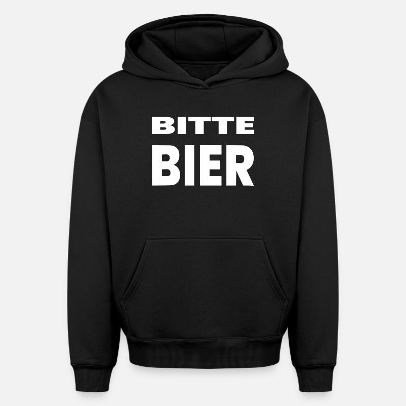 Bière - Sweat à capuche unisexe oversize épais SPREAD - noir