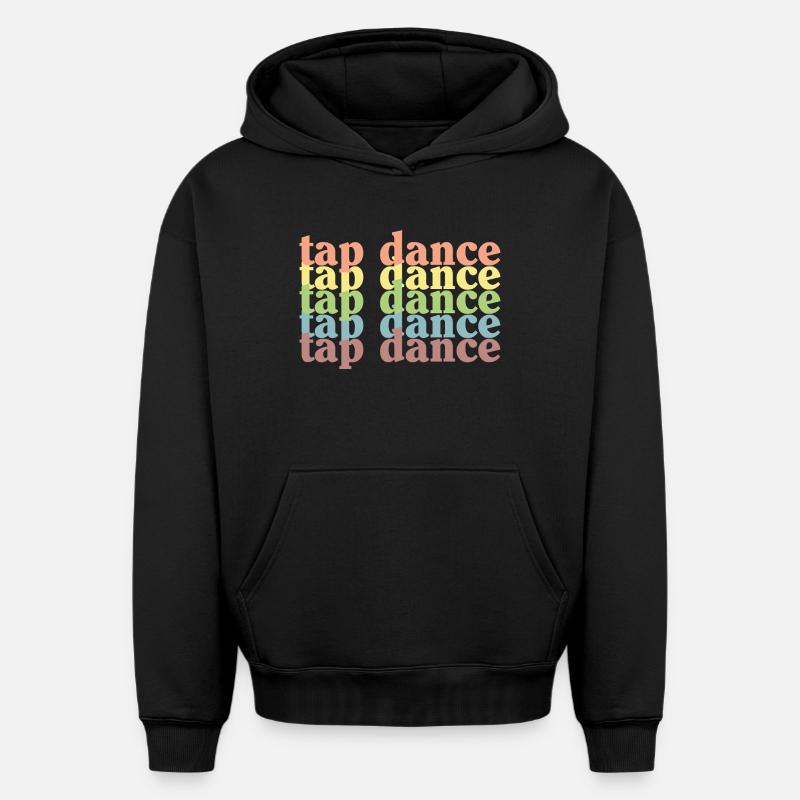 Grille pastel de claquettes - Sweat à capuche unisexe oversize épais SPREAD - noir