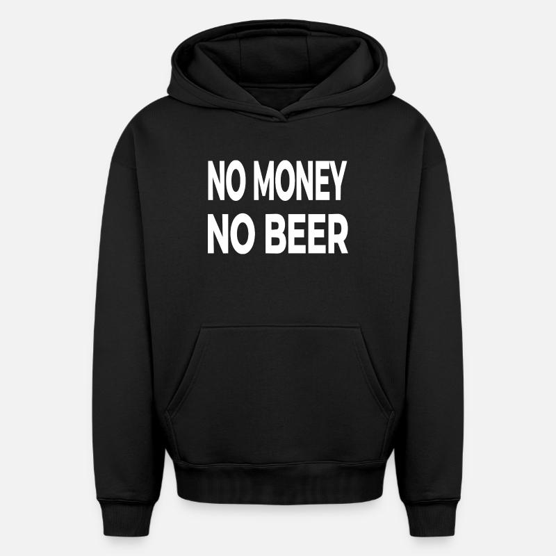 Bière - Sweat à capuche unisexe oversize épais SPREAD - noir