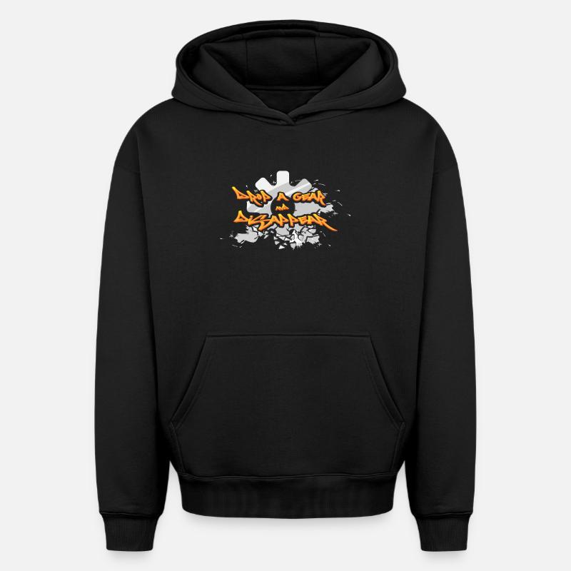 Dicton de motard - Sweat à capuche unisexe oversize épais SPREAD - noir