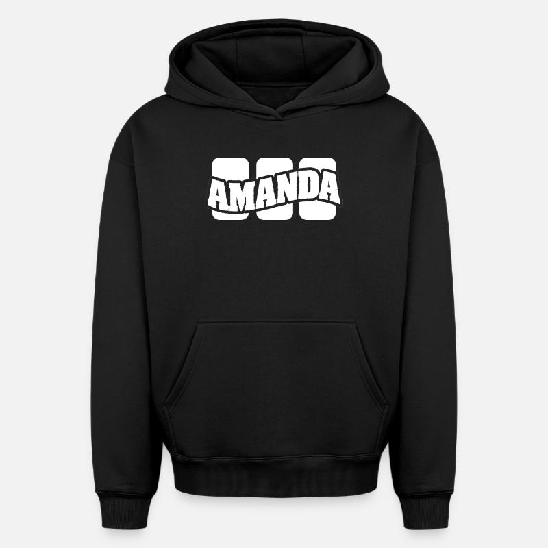 Amanda - Sweat à capuche unisexe oversize épais SPREAD - noir