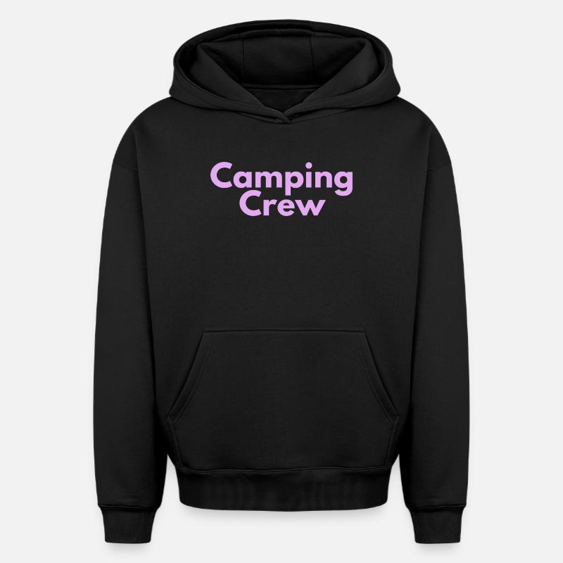 Équipe de camping - Sweat à capuche unisexe oversize épais SPREAD - noir