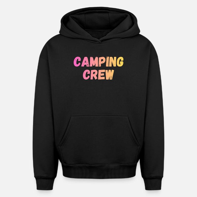 Équipe de camping - Sweat à capuche unisexe oversize épais SPREAD - noir