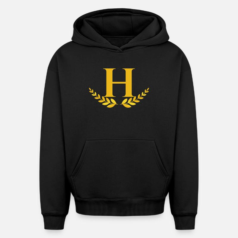 h - Sweat à capuche unisexe oversize épais SPREAD - noir