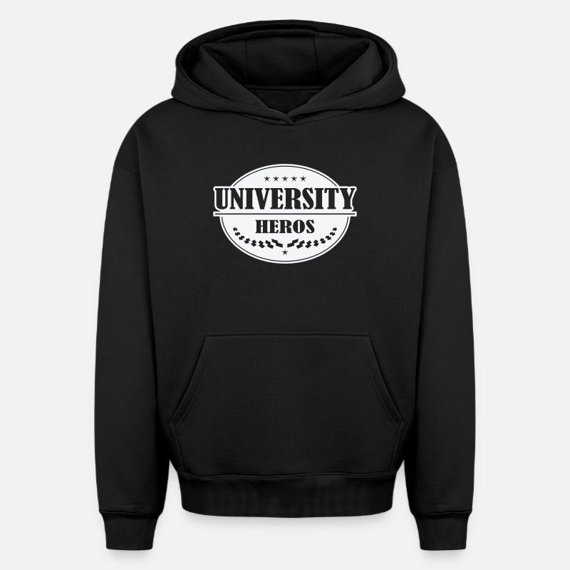 Insigne Unihelden - Sweat à capuche unisexe oversize épais SPREAD - noir
