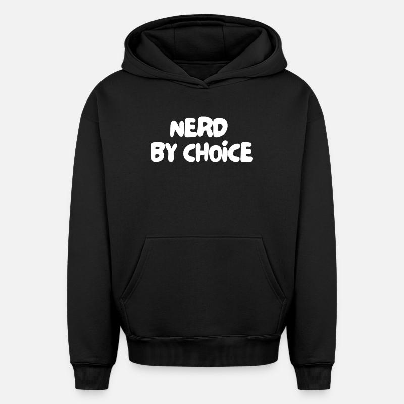 nerd par choix - Sweat à capuche unisexe oversize épais SPREAD - noir